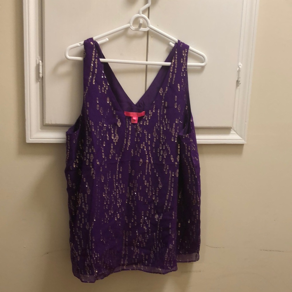Lilly Pulitzer purple and gold top